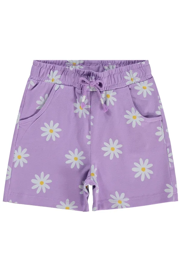Kız Çocuk Şort 2-5 Yaş Lila - Paket