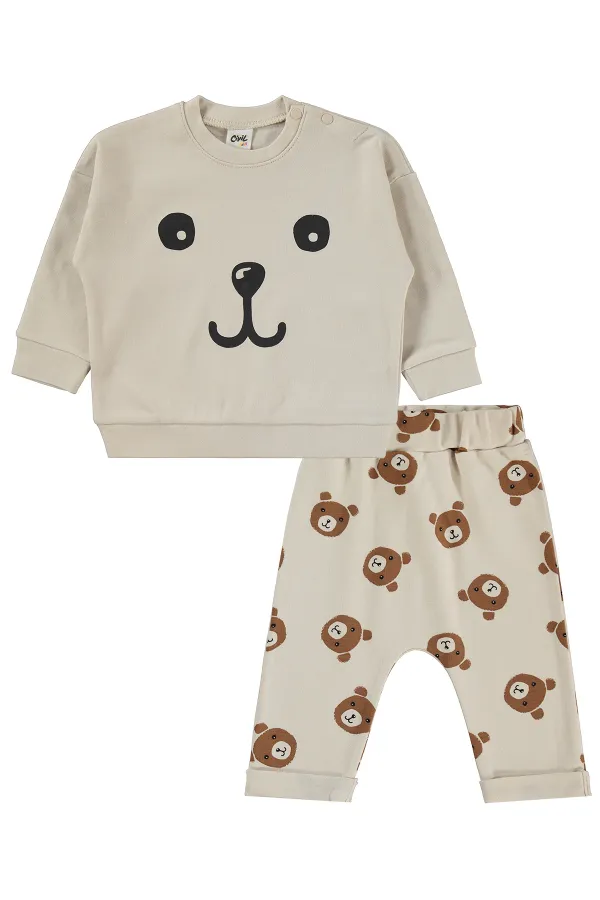 Bebek Takım 0-24 Ay Taş Rengi - Paket