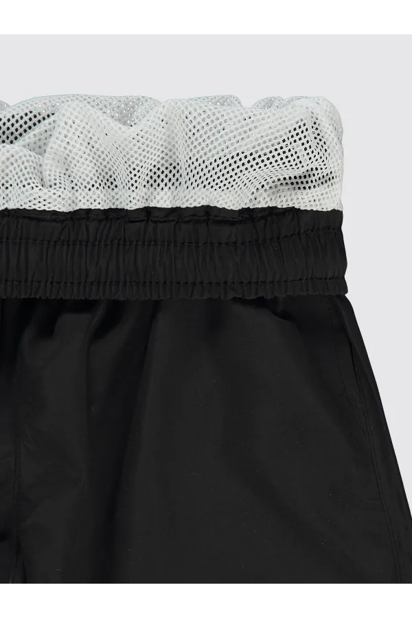 Erkek Çocuk Deniz Şort 6-9 Yaş Siyah - Paket