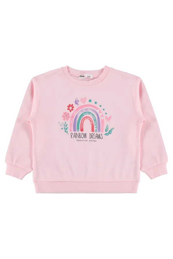 Sweat-shirt rose pour fille (2-5 ans) - Emballage