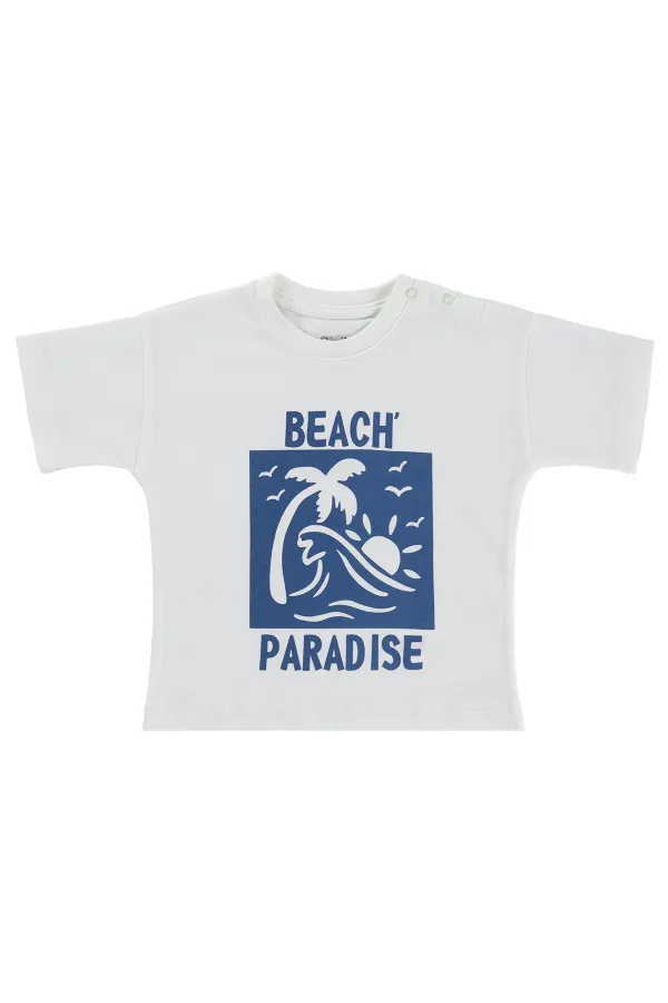 Bebek Tişört Km 0-24 Ay Ekru - Paket