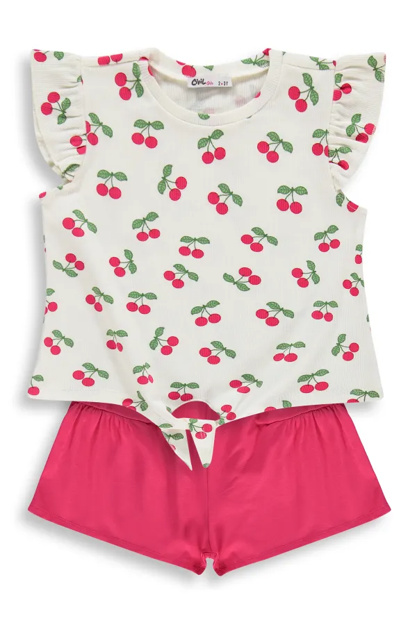 Kız Çocuk Takım 2-5 Yaş Ekru - Paket