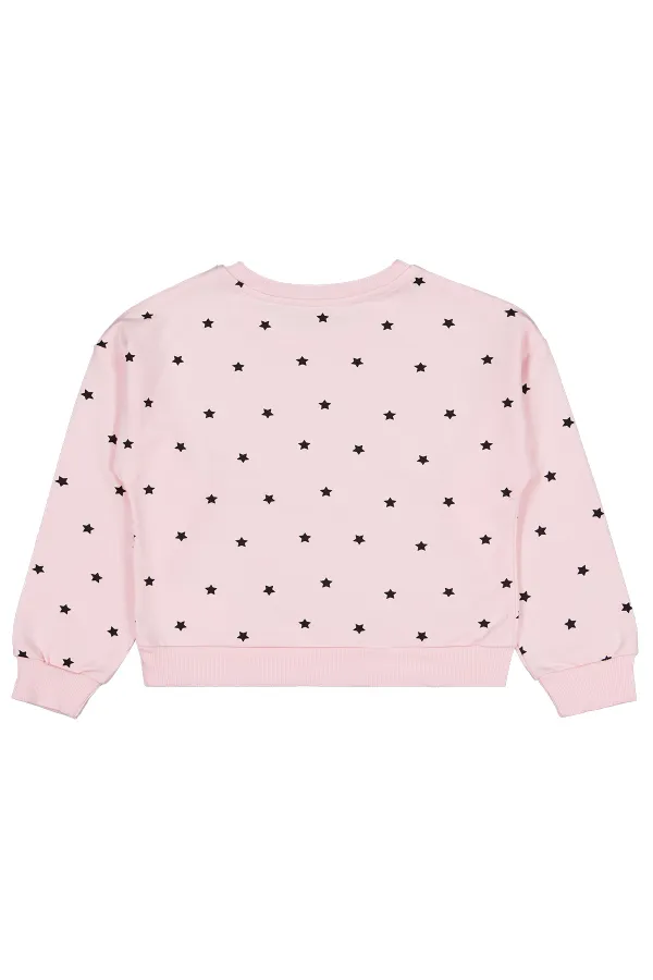 Sweat-shirt pour fille de 6 à 9 ans, couleur poudre - Emballage