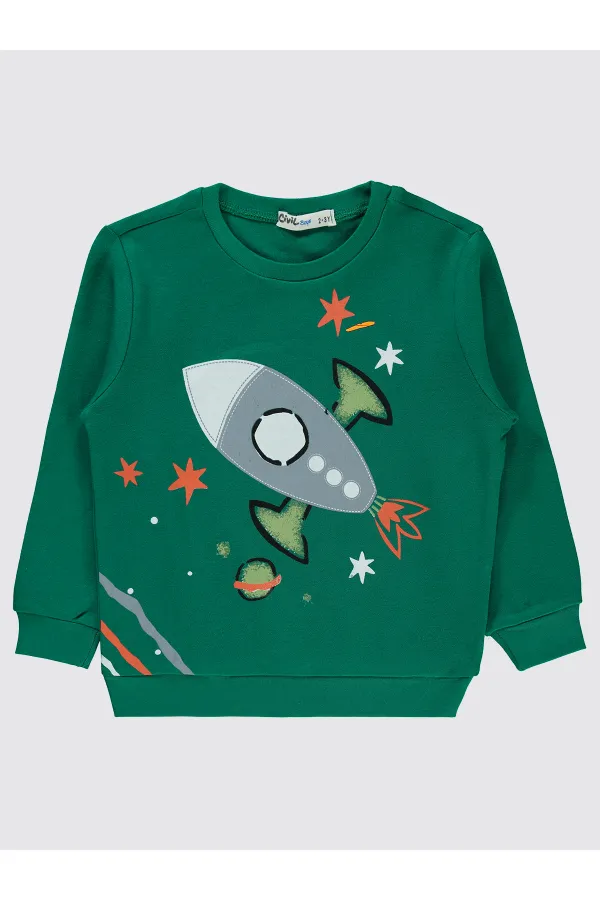 Boy Sweatshirt 2-5 Years Old Pine Green - Package