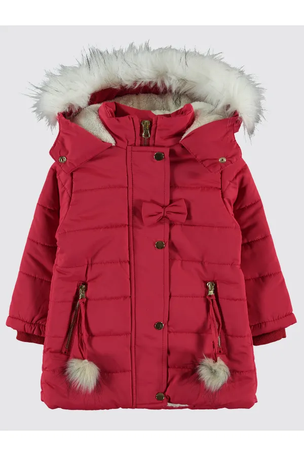 Kız Çocuk Mont 2-5 Yaş Nar - Paket