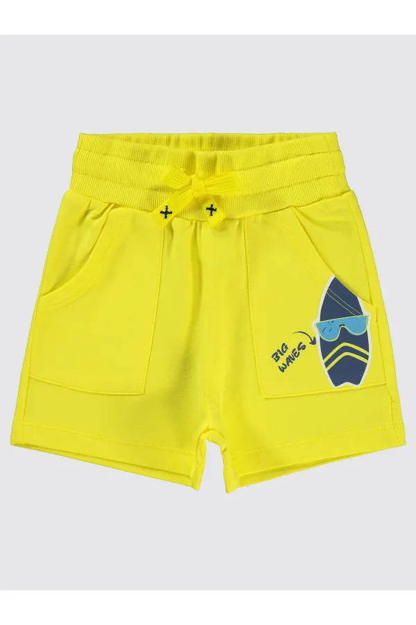 Erkek Çocuk Şort 2-5 Yaş Neon Sarı - Paket
