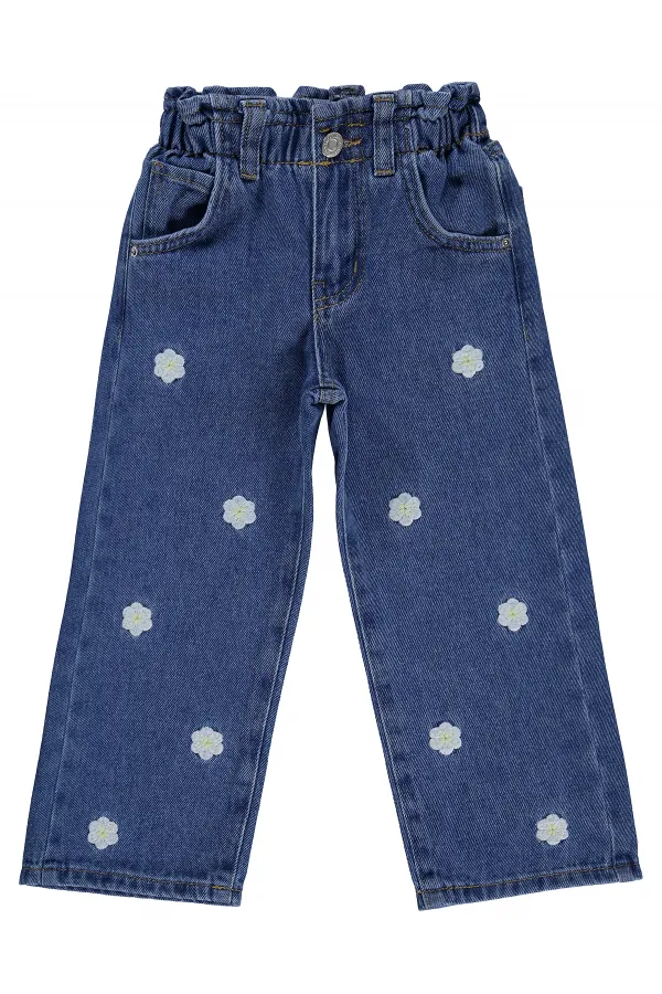 Girls' Denim Trousers, Ages 2-5, Blue - Pack