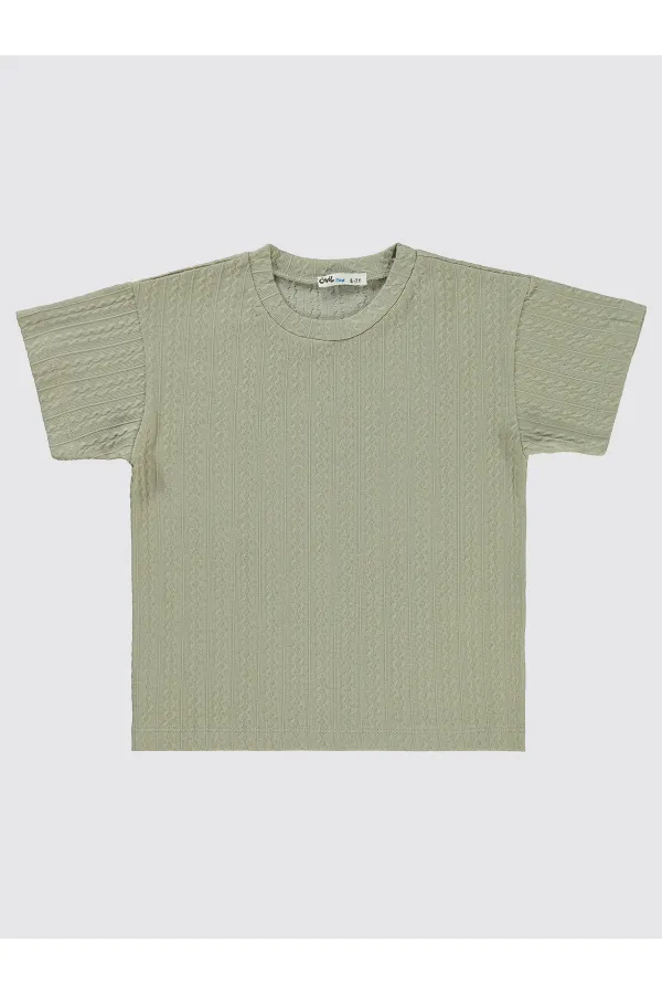 Lot de T-shirts kaki pour garçons de 6 à 9 ans