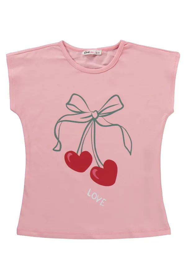 Ensemble pyjama fille, 10-13 ans, rose poudré - Lot