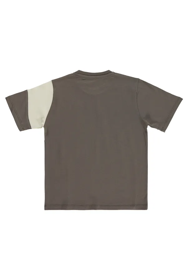 T-shirt garçon, 6-9 ans, marron foncé - Lot