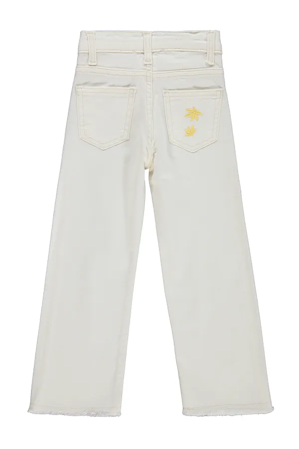 Kız Çocuk Pantolon 6-9 Yaş Kırık Beyaz - Paket