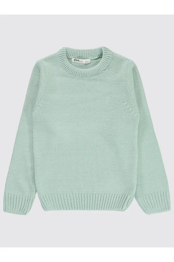 Kız Çocuk Kazak 6-9 Yaş Mint - Paket