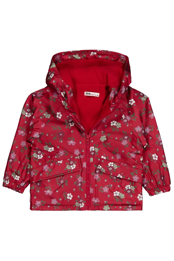Kız Çocuk Yağmurluk 2-5 Yaş Bordo - Paket
