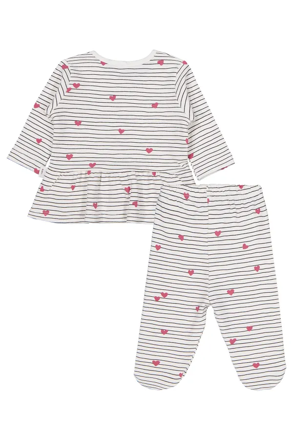 Bebek Pijama Takımı 0-24 Ay Ekru - Paket