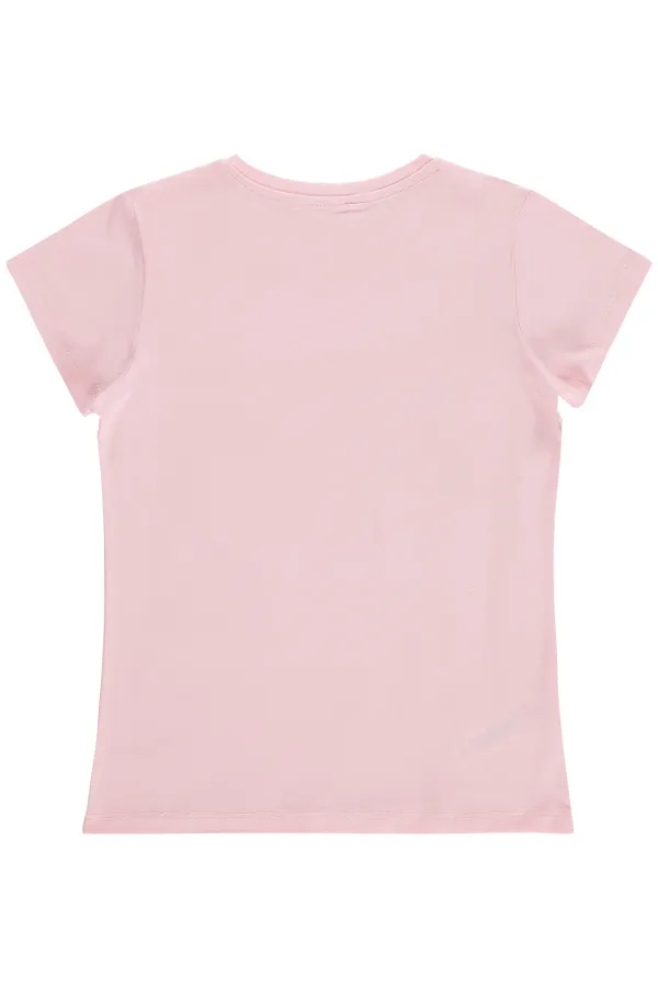 Kız Çocuk Tişört Km 6-9 Yaş Pembe Şerbet - Paket