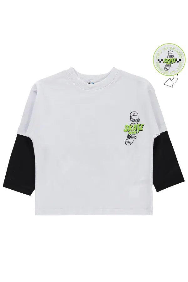 Erkek Çocuk Sweatshirt 2-5 Yaş Beyaz - Paket