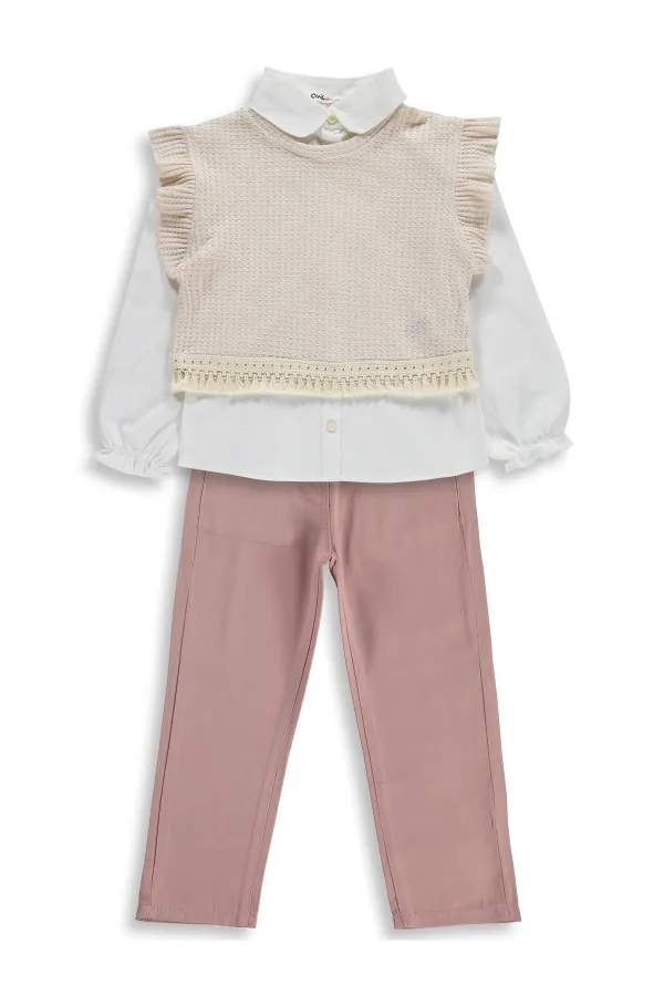 Girls' Team Set, Ages 6-9, Beige - Package