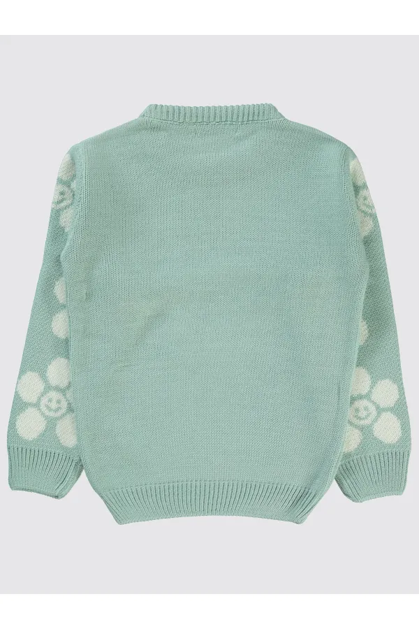 Pull pour fille de 6 à 9 ans, vert amande - Emballage