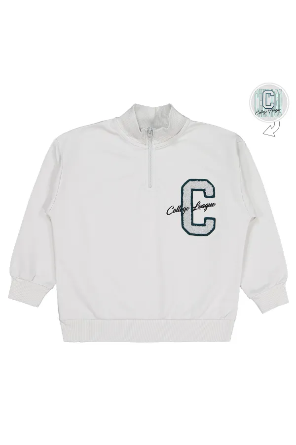 Erkek Çocuk Sweatshirt 6-9 Yaş Açık Gri - Paket