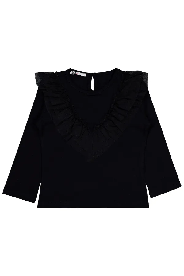 Kız Çocuk Sweatshirt 6-9 Yaş Siyah - Paket