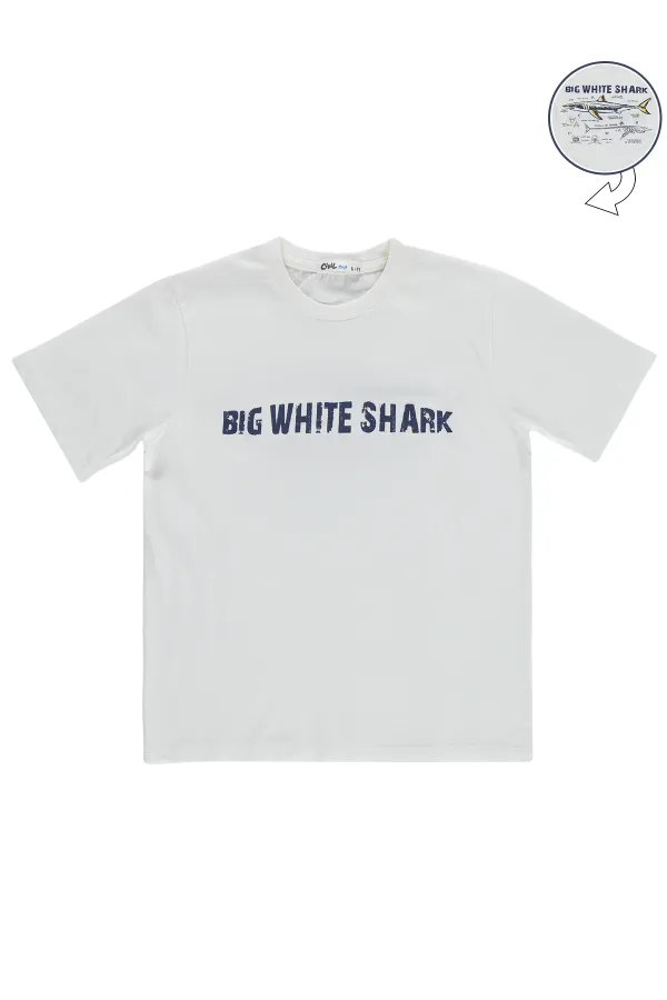 T-shirt garçon, 10-13 ans, blanc cassé - Emballage