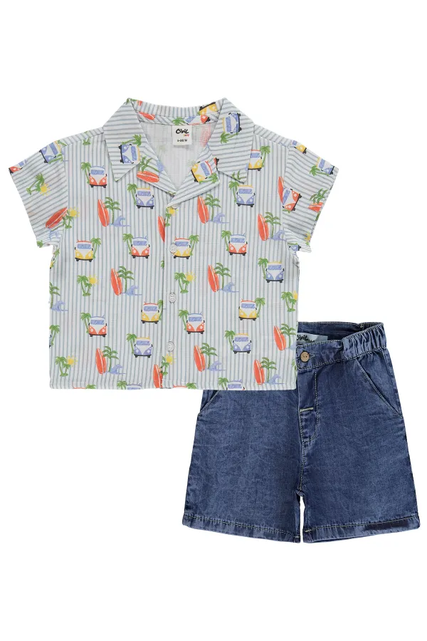 Bebek Takım 0-24 Ay Mavi - Paket