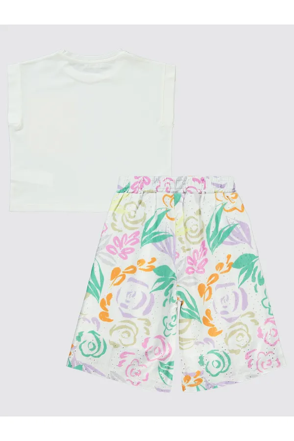 Kız Çocuk Takım 6-9 Yaş Ekru - Paket