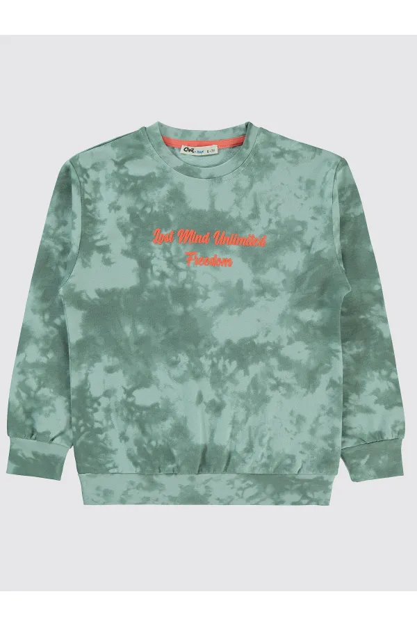 Sweat-shirt garçon 6-9 ans vert amande clair - Emballage