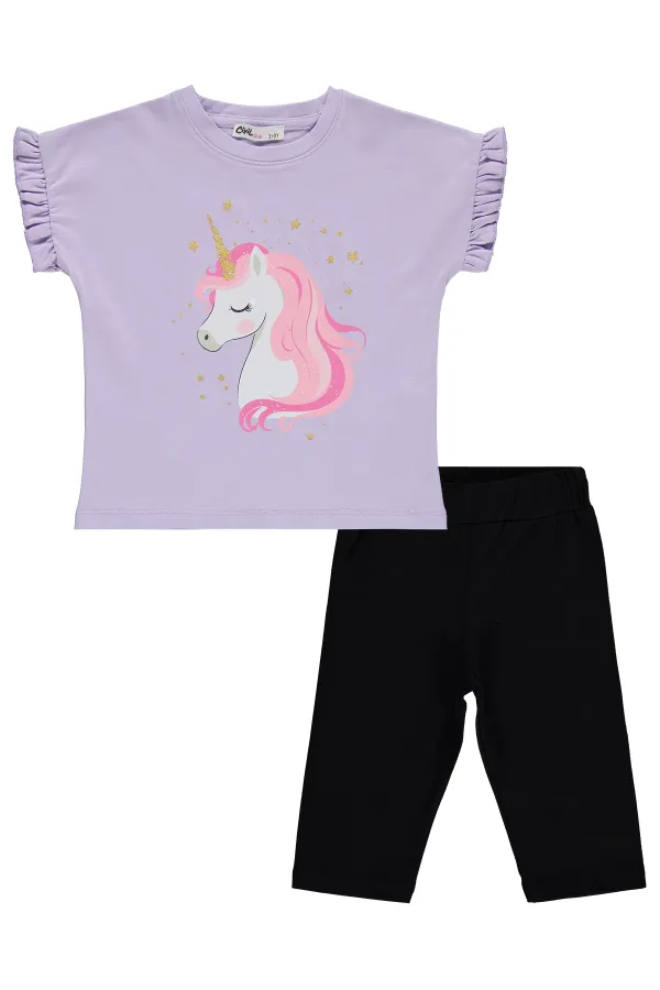 Kız Çocuk Takım 2-5 Yaş Lila - Paket