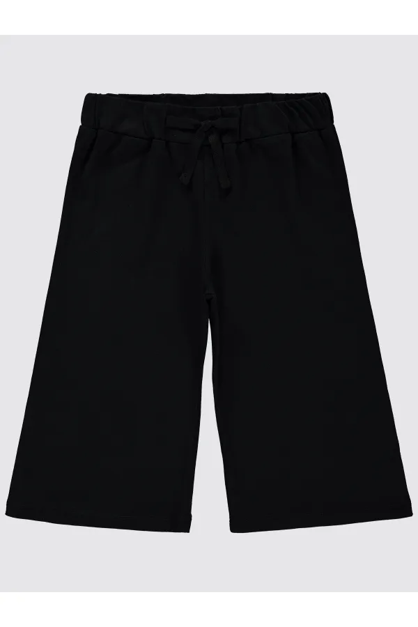 Kız Çocuk Kapri 6-9 Yaş Siyah - Paket