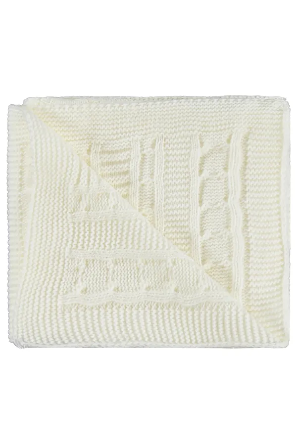 Ensemble couverture et lange pour bébé 0-24 mois, écru - Emballage