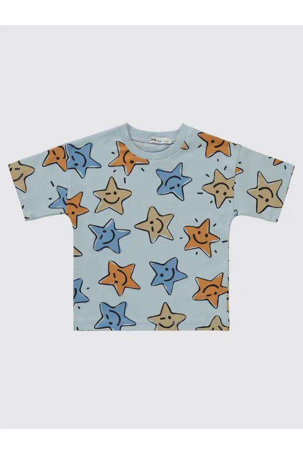 Erkek Çocuk Pijama Takımı 2-5 Yaş Buz Mavi - Paket