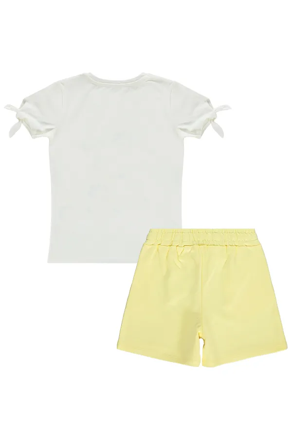 Kız Çocuk Takım 6-9 Yaş Kırık Beyaz-Sarı - Paket