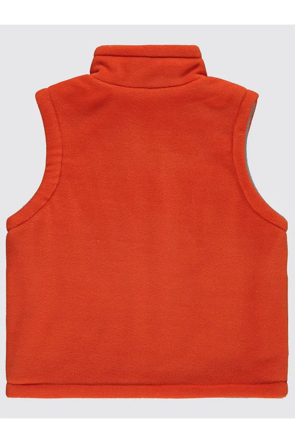 Erkek Çocuk Yelek 2-5 Yaş Koyu Oranj - Paket