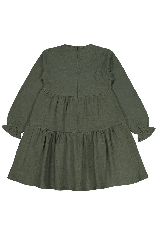 Girl's Vest and Dress 6-9 Years Khaki - Package