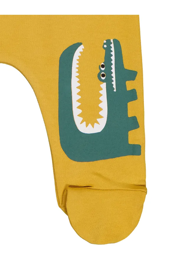 Couche une pièce pour bébé de 0 à 24 mois, couleur moutarde - Emballage