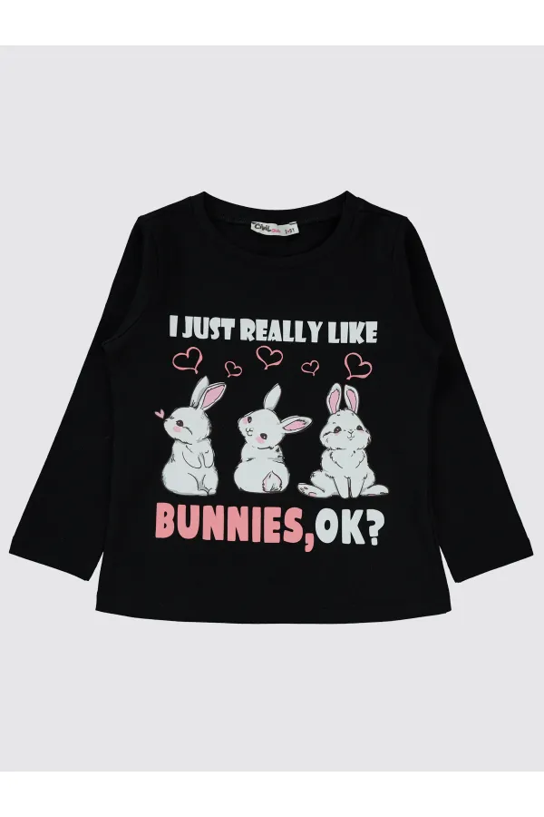 Sweat-shirt noir pour fille de 2 à 5 ans - Lot