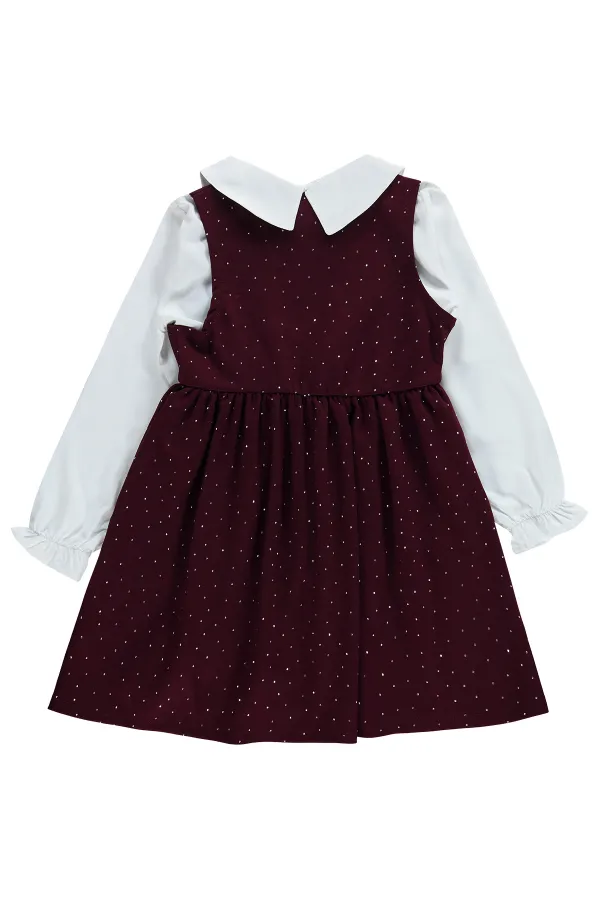 Combinaison et robe pour filles, 10-13 ans, bordeaux - Ensemble
