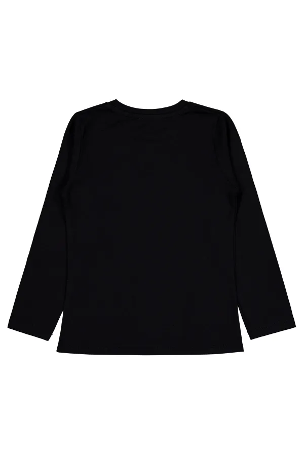 Kız Çocuk Sweatshirt Km 6-9 Yaş Siyah - Paket