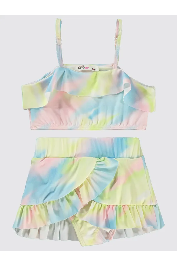 Kız Çocuk Mayo Set 2-9 Yaş Sarı - Paket