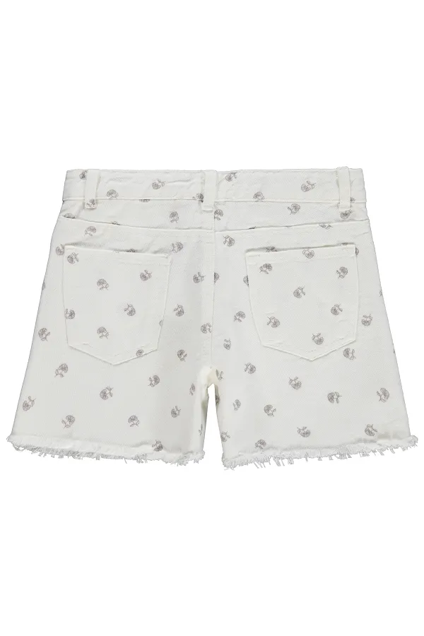 Kız Çocuk Şort 6-9 Yaş Kırık Beyaz - Paket