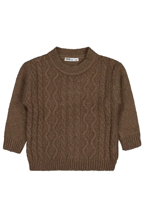 Boy's Sweater 2-5 Years Mink Melange - Package