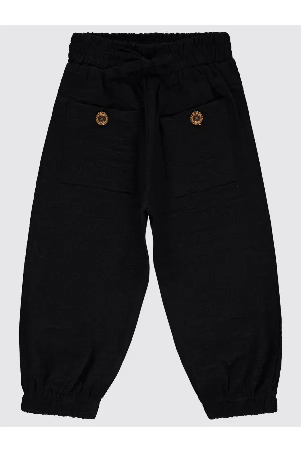 Kız Çocuk Pantolon 2-5 Yaş Siyah - Paket