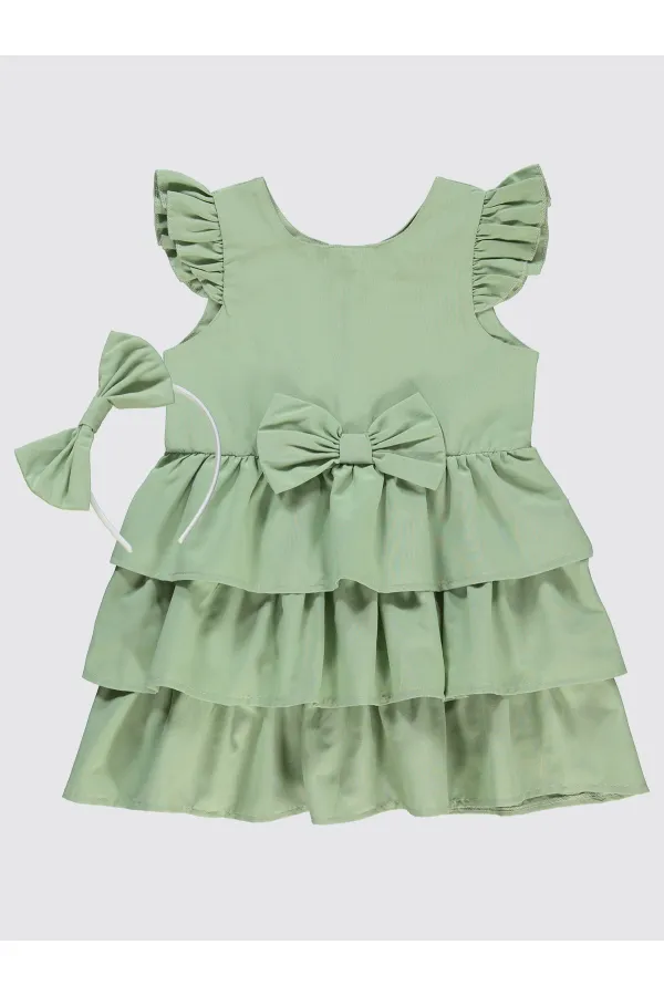 Girl's Vest and Dress Ages 2-5, Almond Green - Package