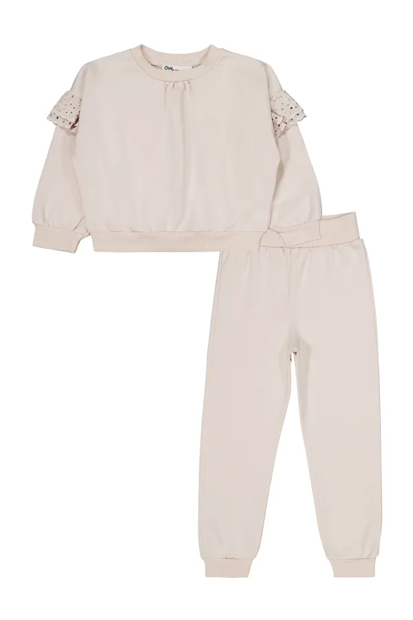 Girls Tracksuit Set for 6-9 Years Old Stone Color - Package