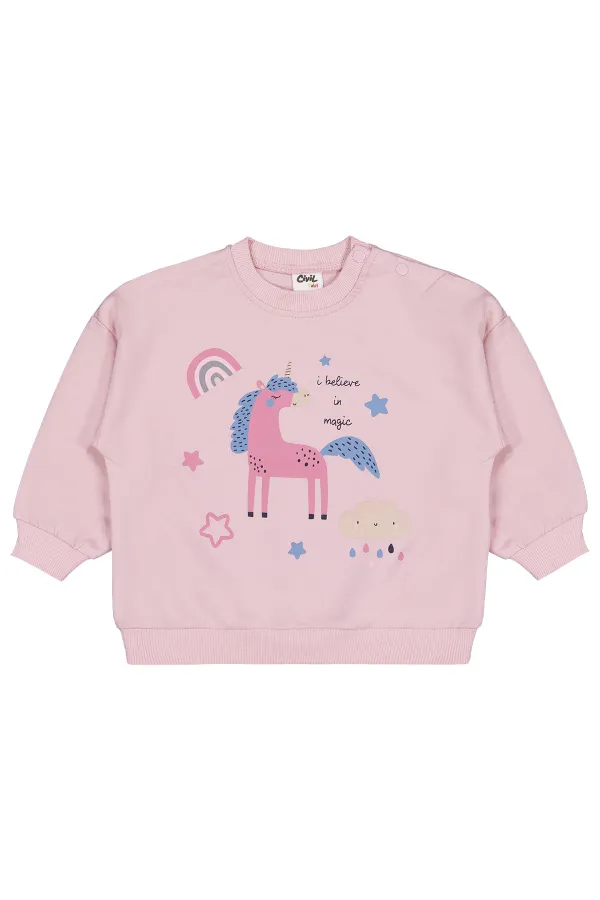 Sweat-shirt bébé 0-24 mois rose pastel - Emballage