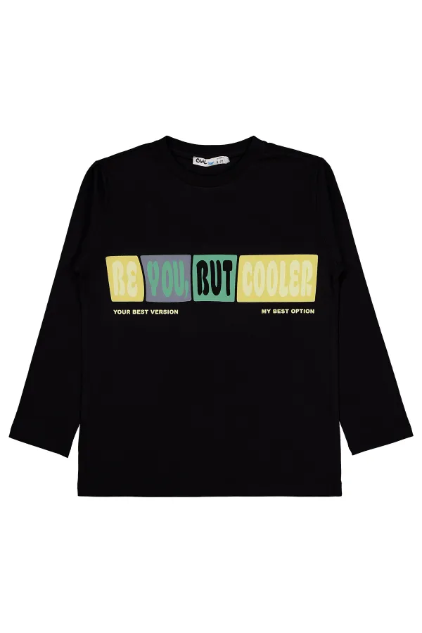 Erkek Çocuk Sweatshirt Km 6-9 Yaş Siyah - Paket