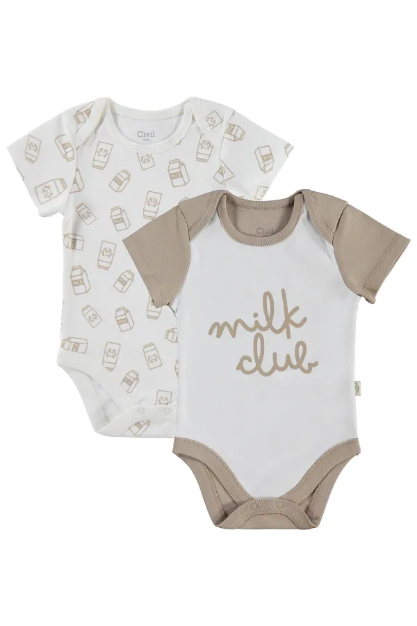 Bebek Çıtçıtlı Badi 0-24 Ay Ekru - Paket