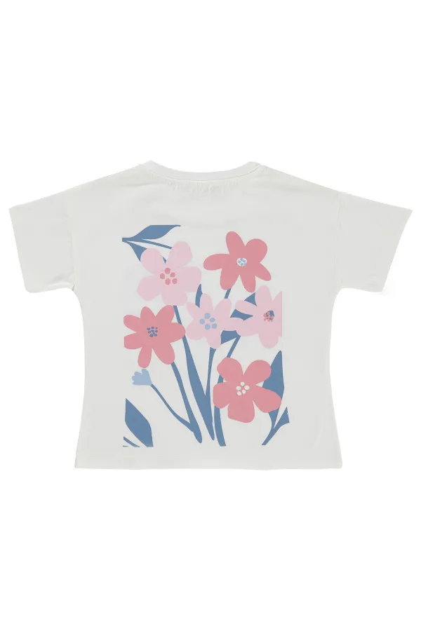T-shirt fille, 2-5 ans, blanc cassé - Emballage