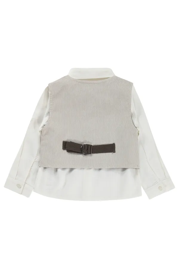 Boys' Shirt, Ages 2-5, Beige - Pack